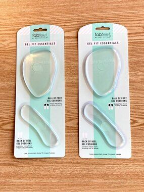 Fab Feet by Foot Petals Gel Fit Essentials Ball/Heel Cushions 2 Pack Clear NEW